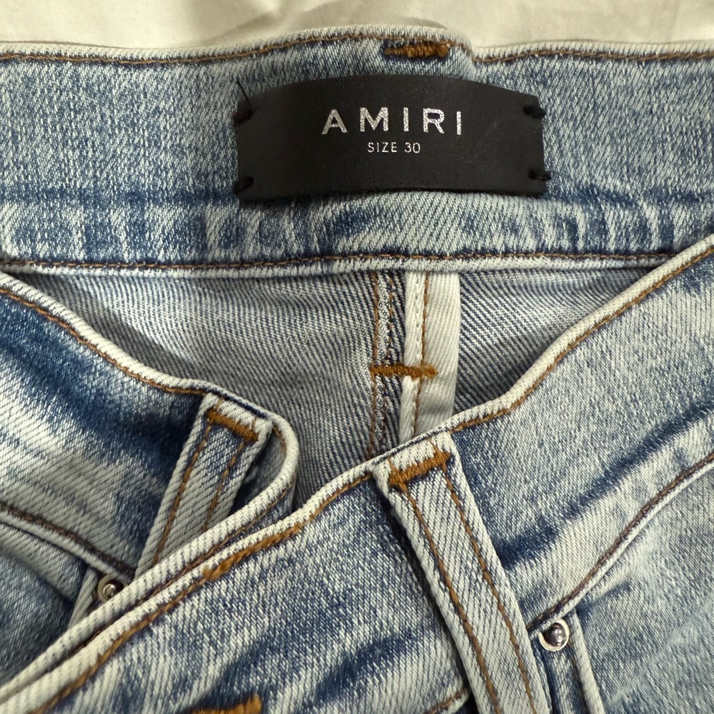 Amiri Playboy Patch Distressed Skinny Jeans